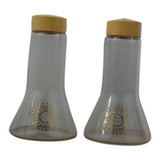 Mid-Century Glass Sunburst Atomic Salt & Pepper Shakers - a Pair