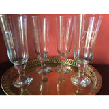 Tall Monogrammed H Drinking Glasses - Set of 4