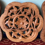 1990s Hand-Carved Trivets - Set of 3