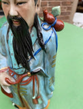 Chinoiserie Turquoise Ceramic Hand Painted Sculpture