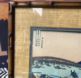 Asian Bamboo Frame Ocean Painting