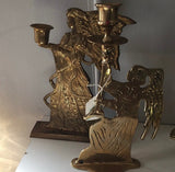 Pair of Angel Vintage Candleholders Brass