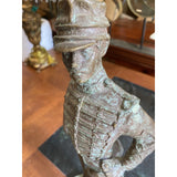 1970s Military Soldier Bronze Sculpture on Stand