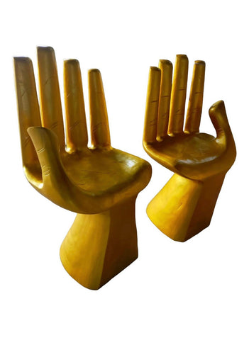 Pair of Gilded 24 Karat Gold Hand Chairs