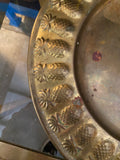Antique Brass Decorative Plate With Pineapple Details