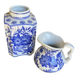 1970s Blue and White Vase and Pitcher - Set of 2