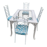 White Bamboo Dining Table & 4 Chairs