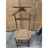 Mid-Century Italian Style Collapsible Valet With Rush Seating