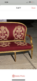 Vintage gold and red loveseat