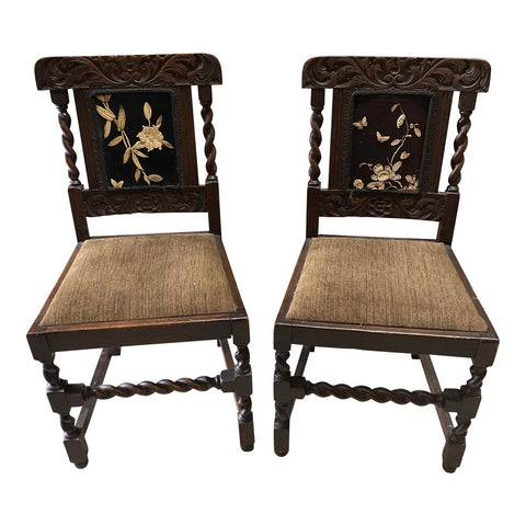 Mid 19th Century Barley Twist Chairs - a Pair