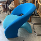 1960s Vintage Sculptural Blue Pierre Paulin Style Chair