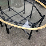 1970s Hollywood Regency Brass Bamboo Table