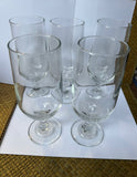 Vintage Stemmed Beer Glasses- Set of 5