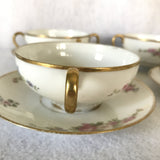 1970s Limoges French Bouillon Bowl & Saucers