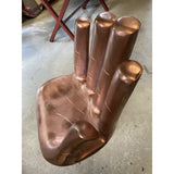 1990s Vintage Copper Wooden Hand Chair