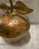 Cloisonné Brass Apple With Elaborate Details