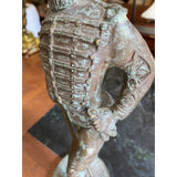1970s Military Soldier Bronze Sculpture on Stand