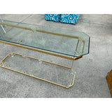 1980s Brass and Lucite Console Table