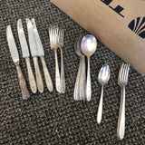 1970s Silver Flatware Set With Monogramed 'H'