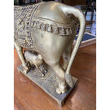Kamdhenu Solid Brass Cow Statue With Lakshmi Engraving
