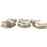 Limoges French Bouillon Bowl & Saucers - Set of 6 - FREE SHIPPING!