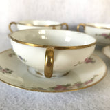 Limoges French Bouillon Bowl & Saucers - Set of 6 - FREE SHIPPING!