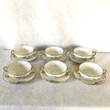 Limoges French Bouillon Bowl & Saucers - Set of 6 - FREE SHIPPING!