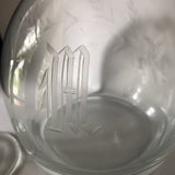 Monogram “M” Glass Decanter and Stemmed Cups - 6 Pieces - FREE SHIPPING!