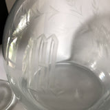 Monogram “M” Glass Decanter and Stemmed Cups - 6 Pieces - FREE SHIPPING!