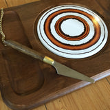 Mid-Century Teak and Glass Covered Cheeseboard - FREE SHIPPING!