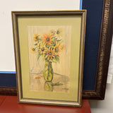 Original Sunflower Watercolor Painting by A. Lucas - FREE SHIPPING!