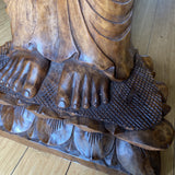 Oversized Wooden Buddha Sculpture - FREE SHIPPING!