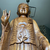 Oversized Wooden Buddha Sculpture - FREE SHIPPING!