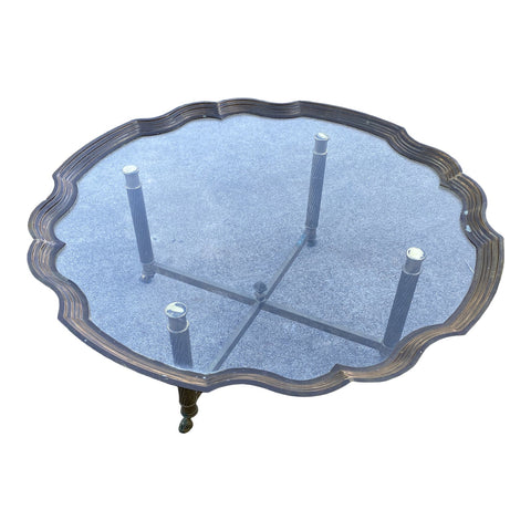 Scallop Brass Vintage Cocktail Table - FREE SHIPPING!