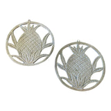 Southern Pineapple Brass Trivet Coasters - a Pair - FREE SHIPPING!