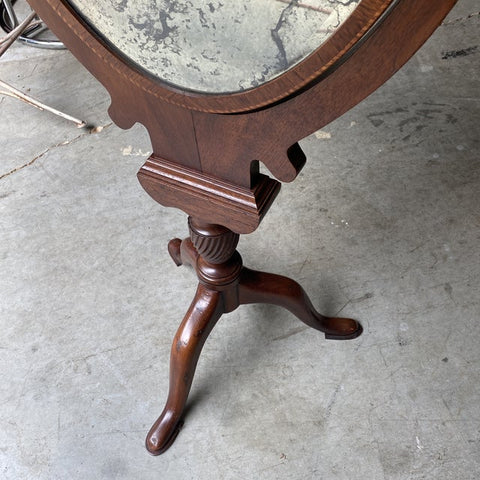 Vintage 1930s Standing Mirror With Mercury Beveled Glass and
