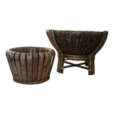 Vintage Bamboo Planters - Pair of 2 - FREE SHIPPING!
