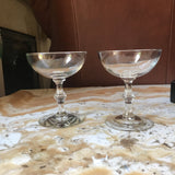 Vintage Bamboo Stemmed Champagne Glasses - a Pair - FREE SHIPPING!