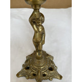 Vintage Brass Petite Cherub Candle Holder
