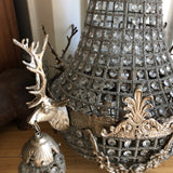 Vintage Chalet Silver Deer Head Stag French Style Chandelier - FREE SHIPPING!