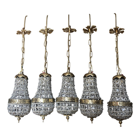 1970s Pendant Cluster Chandeliers - Set of 5 - FREE SHIPPING!