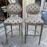 Vintage Gilded Wooden Barstools - a Pair - FREE SHIPPING!