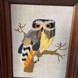 Vintage Hand Made Yarn Owl Artwork - FREE SHIPPING!
