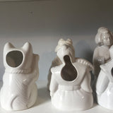 Vintage White Ceramic Tiki Cups - Set of 11 - FREE SHIPPING!