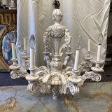 White Italian Handcarved Chandelier - FREE SHIPPING!