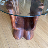 Wooden Cupped Hands Coffee Table With Glass Top** - FREE SHIPPING!